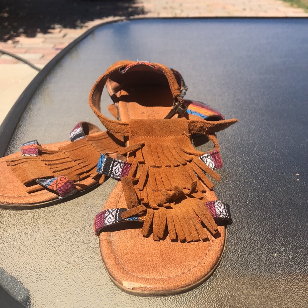 Suede, Native American, sandals, Minnetonka